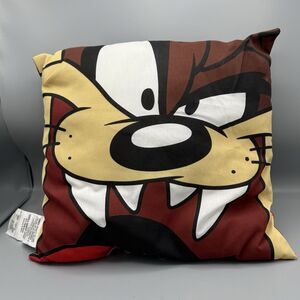 1987 Warner Brothers Taz Throw Pillow 16" Square USA Looney Toons Animation